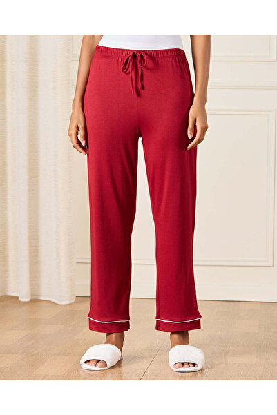 REDTAG Women Burgundy Collared Pyjama Set (2 Piece)