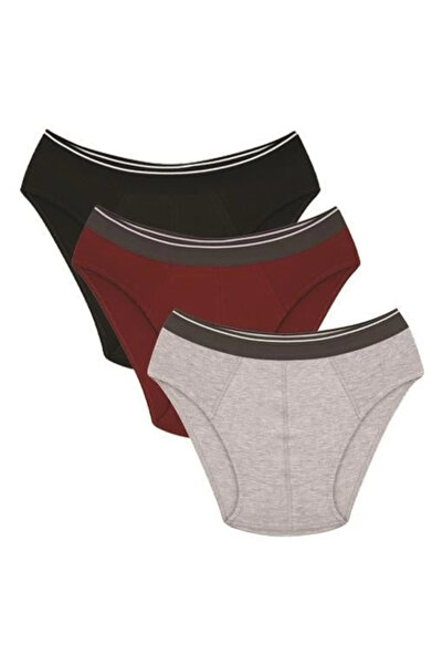 alfa expres Clothing Men's Cotton 3-Piece Black Claret Red Gray Stretch Fabric Slip