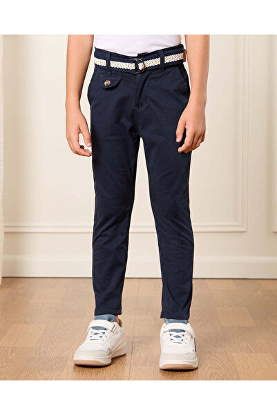 REDTAG Boys Navy Belted Trousers