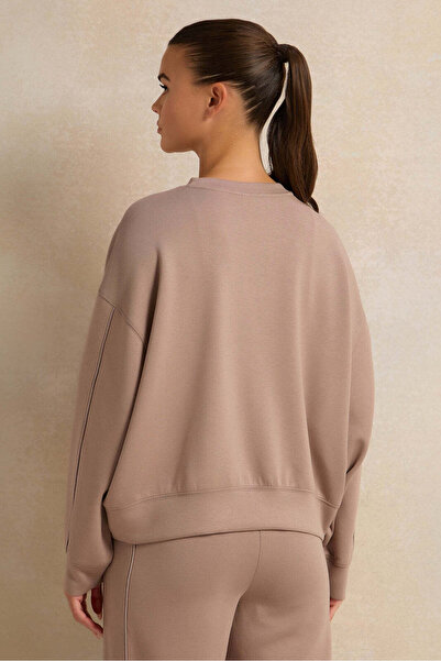 REDTAG Women Brown Drop Shoulder Oversize T-Shirt