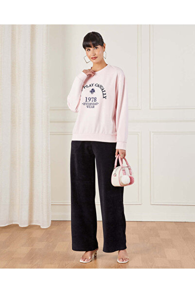 REDTAG Women Pink Printed Sweatshirt