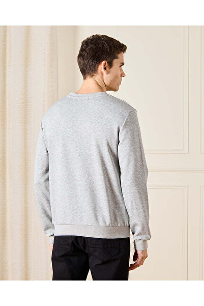 REDTAG Men Grey Plain Sweatshirt