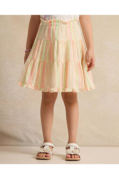 REDTAG Girls Yellow Striped Skirt