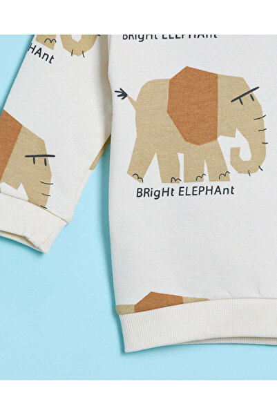 REDTAG Infant Boys Ivory Printed Sweatshirt