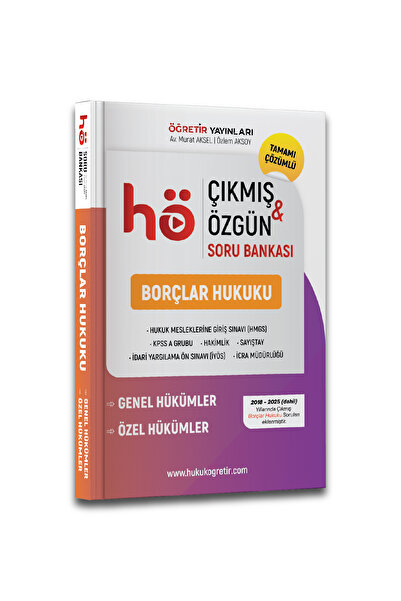 hukuk öğretir Borçlar Hukuku Çıkmış ve Özgün Soru Bankası 2026 HMGS - KPSS A ...