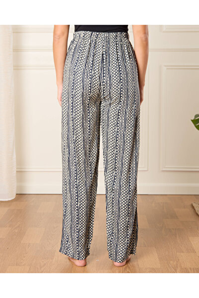 REDTAG Women Navy And Beige Printed Pyjama Bottom