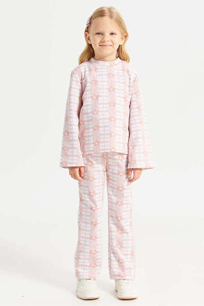 REDTAG Girls Pink Floral Print Casual Set (2 Piece)