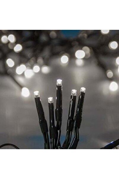 Silver Star Șir de lumini LED, 500 LED-uri alb rece, cablu extensibil verde