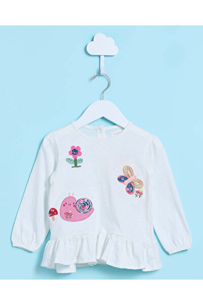 REDTAG Infant Girls White And Navy Print Leggings (2 Piece)