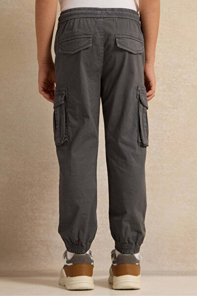 REDTAG Boys Grey Cargo Jogger