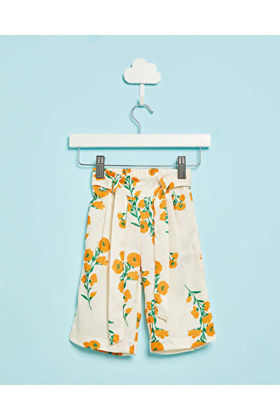 REDTAG Infant Girls Cream Printed Casual Trousers