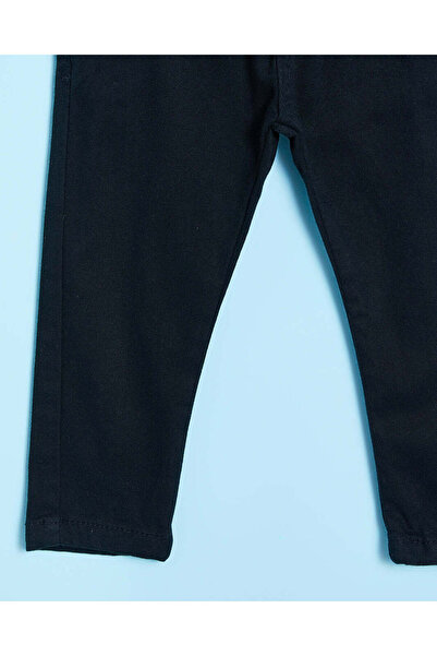 REDTAG Infant Boys Black Basic Casual Trousers