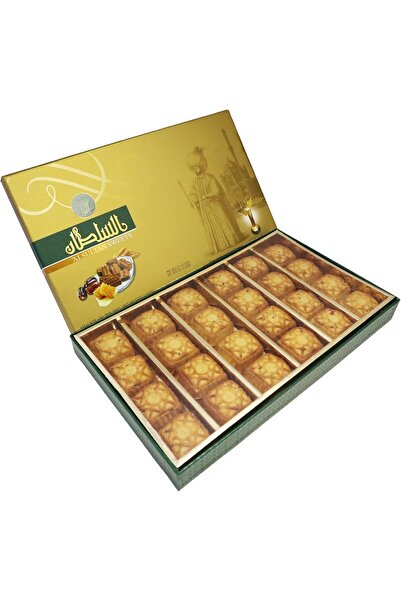 AL SULTAN Maamoul (Bran & Honey) with Ajwa Filling, 500g - Arabic Sweets Gift Box