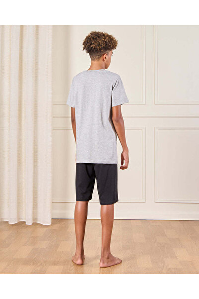 REDTAG Senior Boys Grey Printed Pyjama Set (2 Piece)