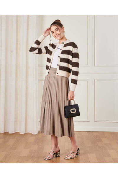 REDTAG Women Beige Pleated Skirt