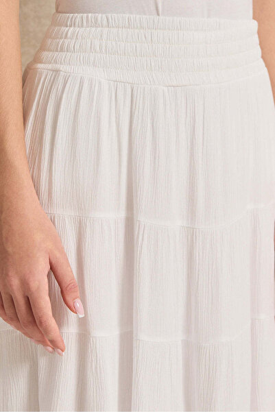 REDTAG Senior Girl White Tiered Skirt