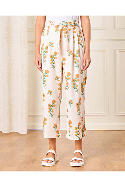 REDTAG Women Peach Printed Casual Trousers