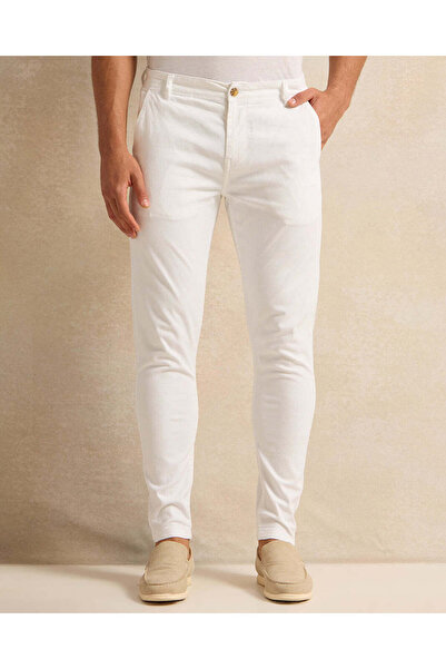 REDTAG Men White Chino Trousers