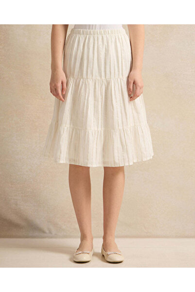 REDTAG Senior Girls White Embellished Skirt