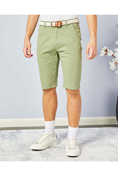 REDTAG Senior Boys Green Belted Dobby Chino