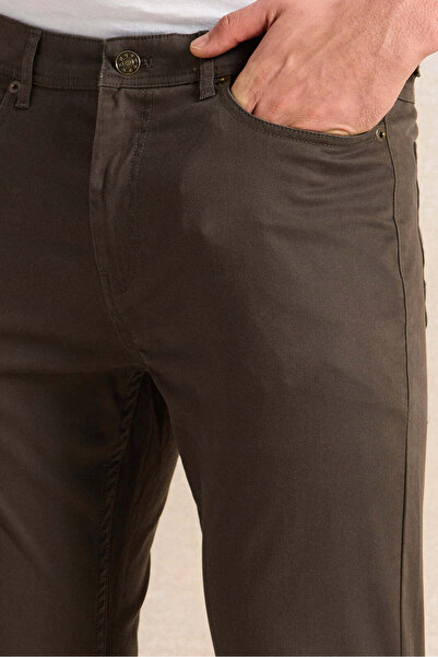 REDTAG Men Grey 5-Pocket Slim Fit Trouser