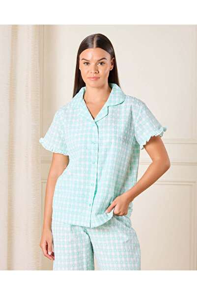 REDTAG Women Green Checkered Pyjama Set (2 Piece)