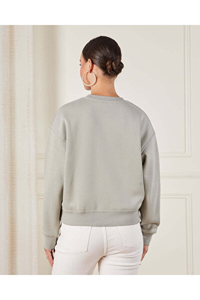 REDTAG Women Green Ribbon Embroidered Sweatshirt