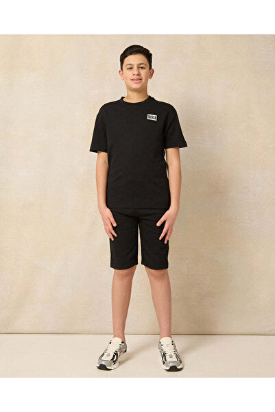 REDTAG Senior Boys Black Jacquard Casual Set