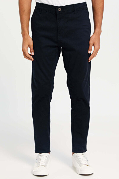 REDTAG Men Black Solid Chino Trousers