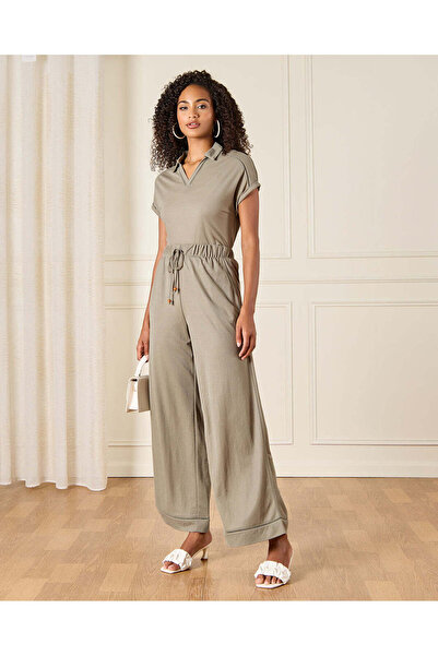 REDTAG Women Green Wide Leg Trousers