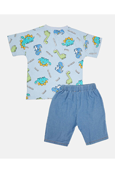 REDTAG Boys Blue T-Shirt With Shorts Set (2 Piece)