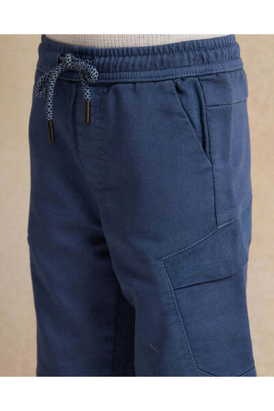 REDTAG Boys Blue Denim Cargo Shorts