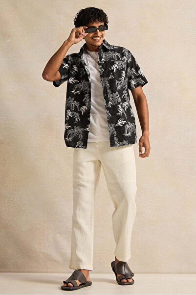 REDTAG Men Beige Solid Trousers