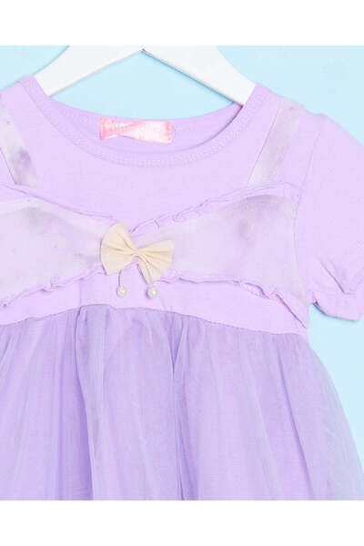 REDTAG Infant Girls Purple Embellished Dress
