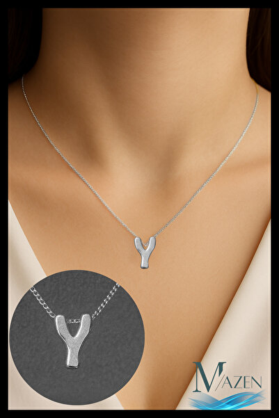 MAZEN قلادة على شكل حرف فضي اللون من بيجوتيري |   تصميم بسيط |   إكسسوار مجوه...