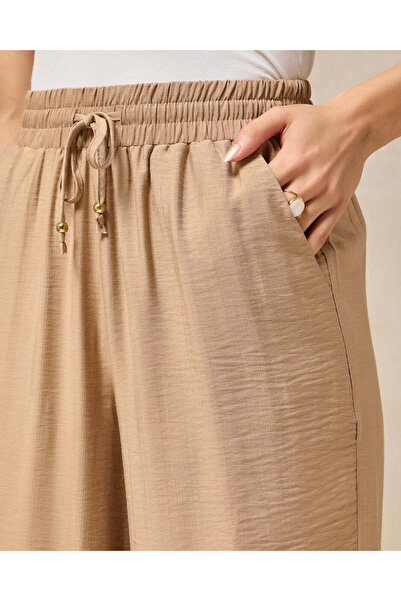 REDTAG Women Beige Wide Leg Trouser