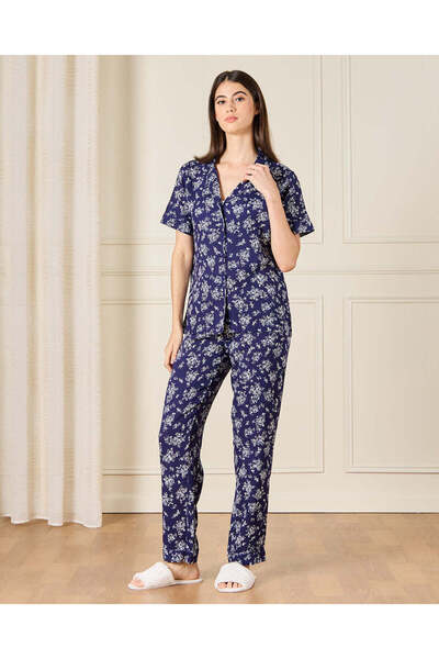 REDTAG طقم بيجامة نسائية باللون الأزرق البحري (قطعتين)