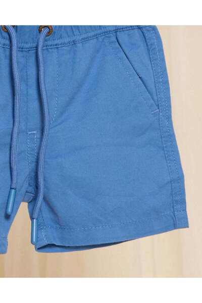 REDTAG Infant Boys Blue Twill Basic Shorts