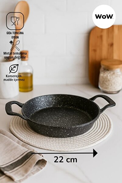 WOW 1 Adet Döküm Granit 22 CM Sahan Tava