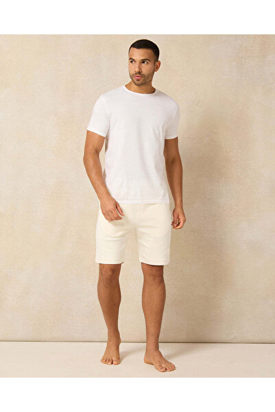 REDTAG Men Ivory Lounge Shorts
