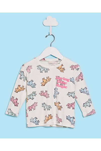 REDTAG Infant Girls Ivory Velour Pyjama Set (2 Piece)