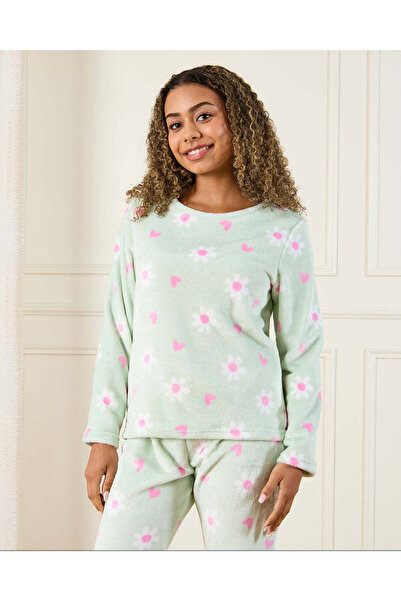 REDTAG Senior Girls Green Printed Pyjama Set (2 Piece)