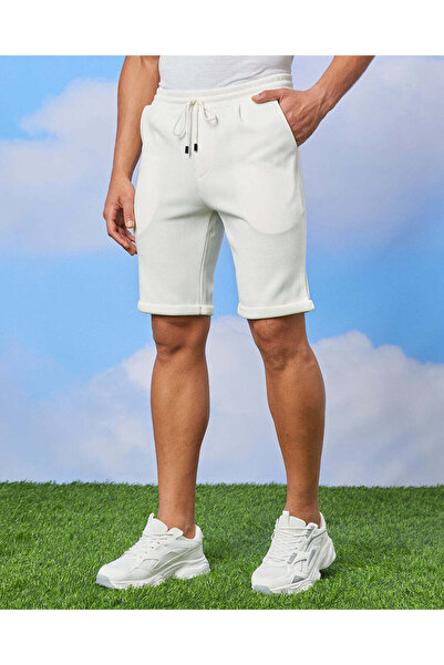 REDTAG Men Ivory Smart Shorts