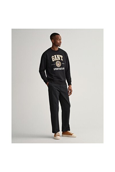 Gant Men's Black Crest Shield Sweatshirt - Size L