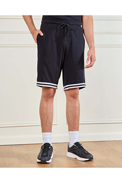 REDTAG Men Black Sports Shorts