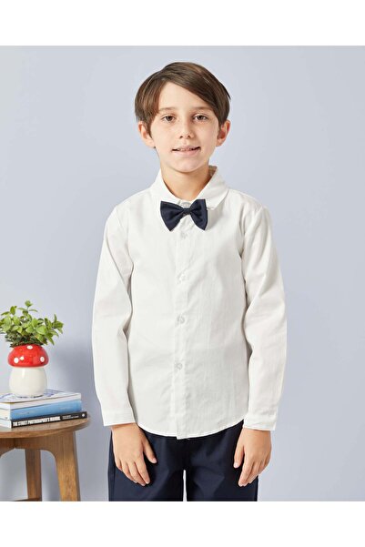 REDTAG طقم قميص أبيض وحمالات للأولاد (3 قطع)