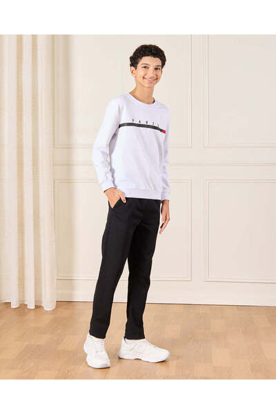 REDTAG Senior Boys Ivory Printed Sweatshirt