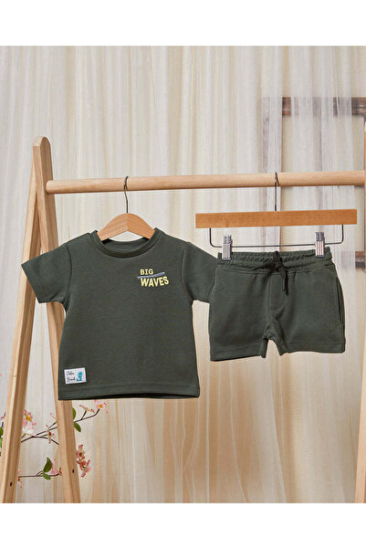 REDTAG Infant Boys Olive Printed Casual Set (2 Piece)