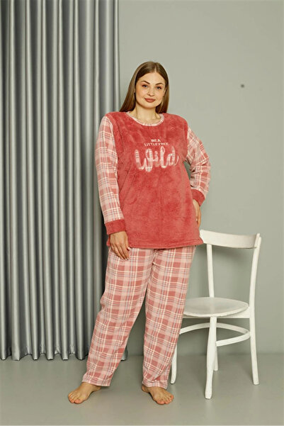 alfa expres Clothing Fleece Women's Plus Size Powder Pajama Set