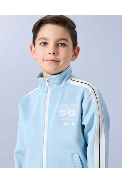 REDTAG Boys Blue Printed Sweatshirt